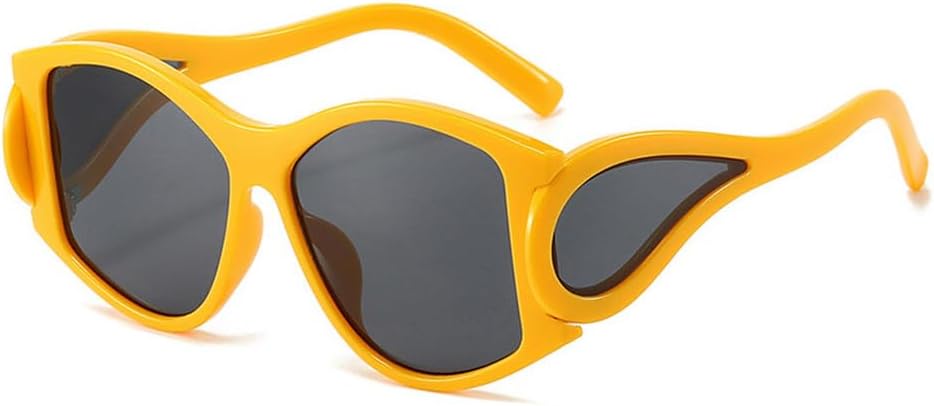 

Ретро овальные солнцезащитные очки для женщин в стиле панк, роскошные трендовые очки унисекс для активного отдыха, путешествий, велоспорта, защита от ультрафиолета UV400 TKKTLLT, Yellow Gray