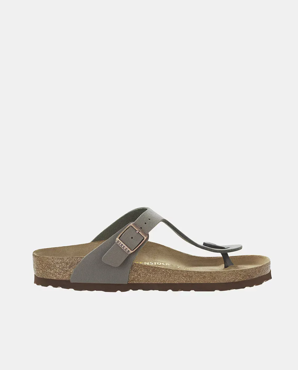 Женские босоножки на плоской подошве Gizeh из синтетической кожи Birkenstock, цвет Topo