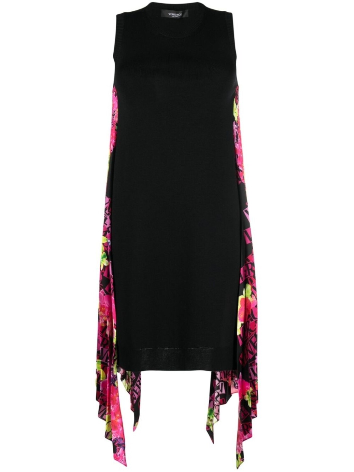 

Платье мини из вирджинской шерсти Versace, черный