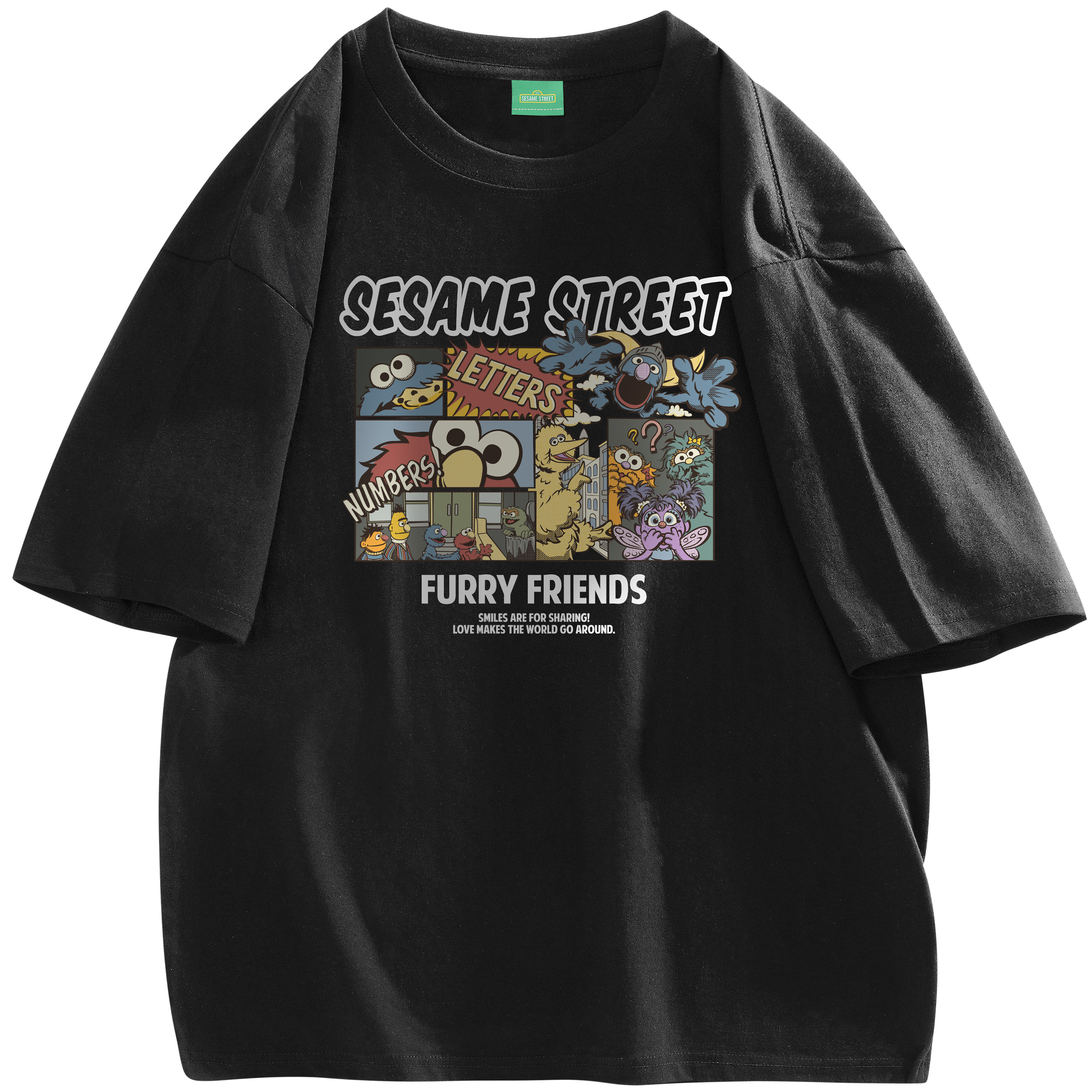 

Футболка с длинным рукавом унисекс SESAME STREET, Pea Green