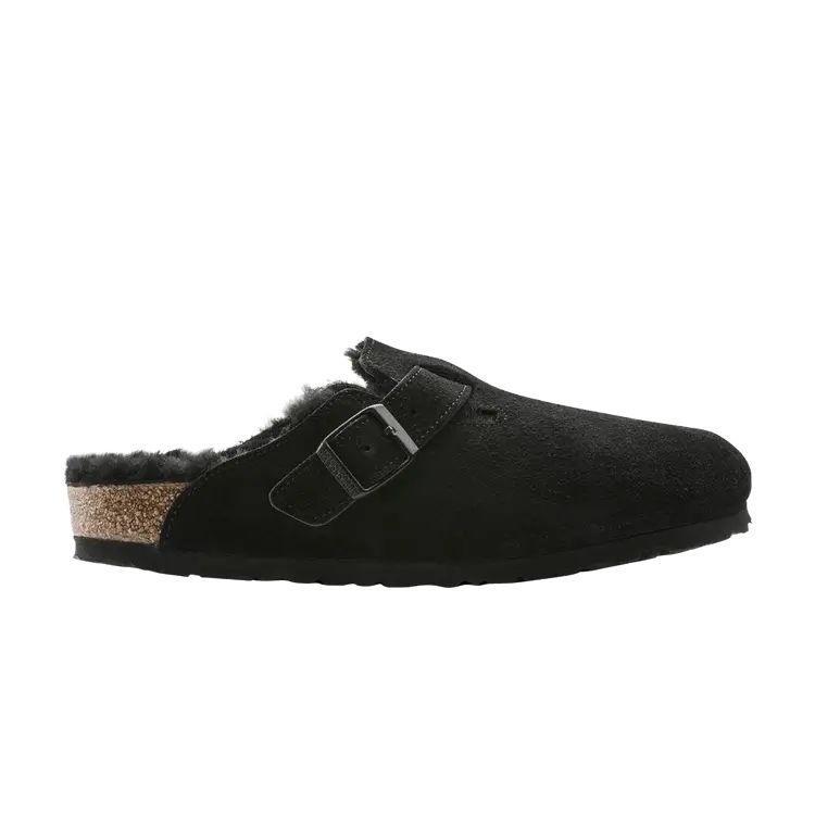 

Кроссовки Birkenstock Boston Shearling Suede Narrow Black, черный