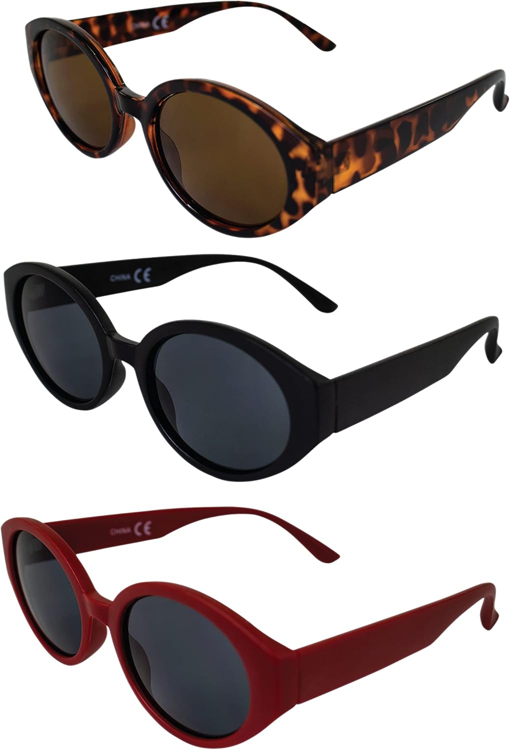 

Солнцезащитные очки AlterImage Jackie Fashion Retro для женщин, 3 пары, оправа красного и черного черепахового цвета с дымчатыми и коричневыми линзами, Red-smoke/Black-smoke/Tortoise-brown