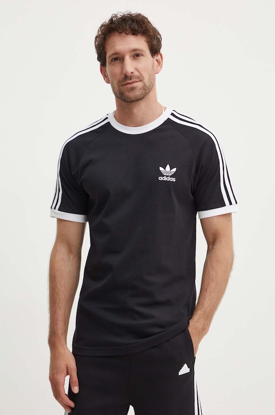 

Хлопковая футболка Adicolor 3-Stripes Adidas Originals, черный