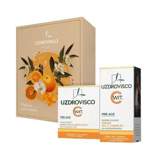 

UZDROVISCO Pre-Age Set Увлажняющий осветляющий антиоксидантный крем, 50 мл + Нормализующая сыворотка с комплексом С 15% от пигментации, 30 мл