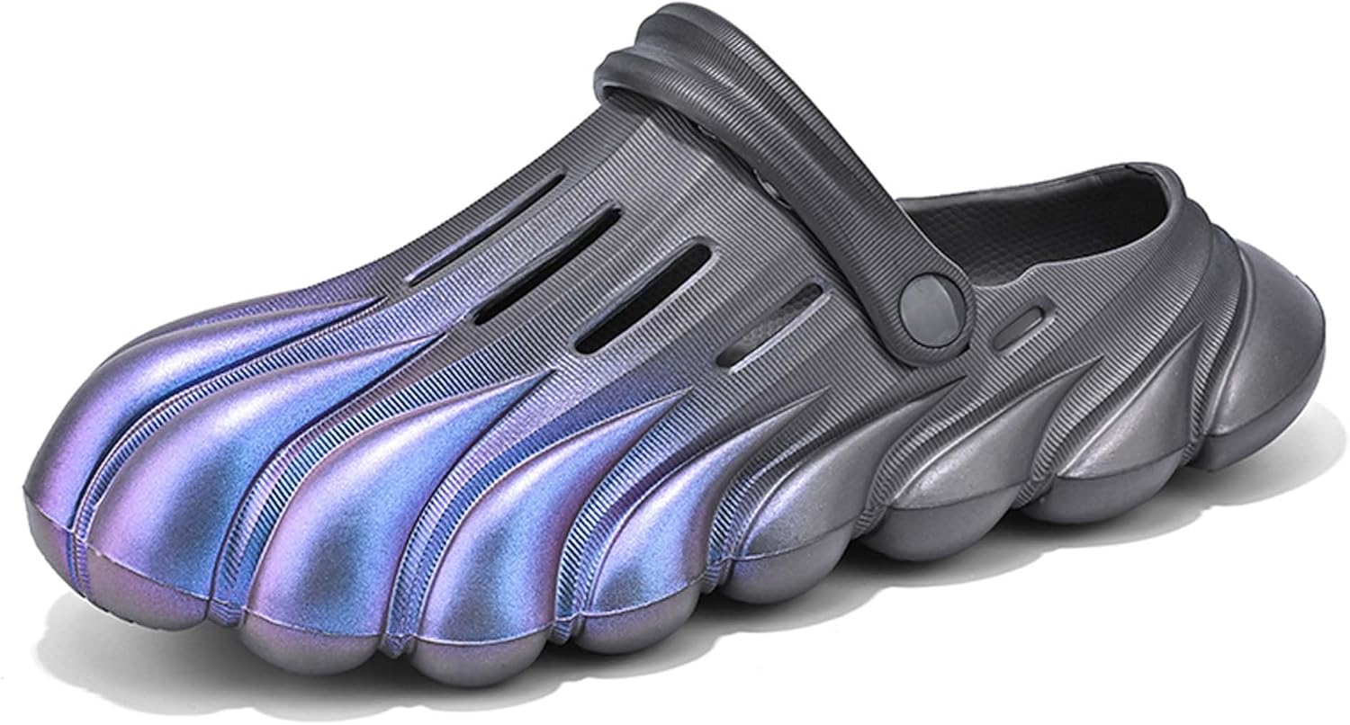 

Мужские садовые сабо, летние босоножки для душа, градиентного цвета, модные садовые сабо, противоскользящие и износостойкие, для использования внутри и снаружи Vtiao, голубой