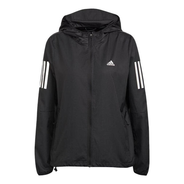 

Куртка имеют беговой капюшон ветровка для бега Adidas, черный
