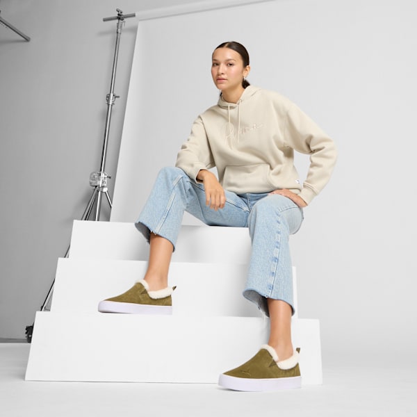Женские туфли без застежек Bari Comfort Shearling Puma, зеленый — фото 3