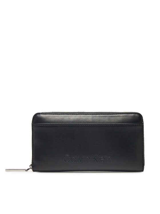 

Большой женский кошелек Embossed Logo Large Zip Around K60K612952 Calvin Klein, черный