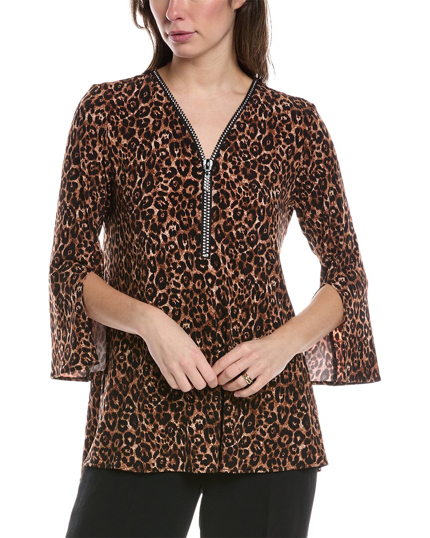 

Блузка Joseph Ribkoff Crystal Zip, коричневый