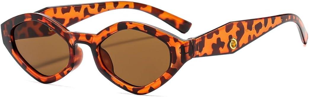 

Солнцезащитные очки с защитой UV400 | Маленькая оправа, линзы конфетного цвета | Для женщин и мужчин, для занятий спортом на открытом воздухе и вождения DSVIGF, C4 Leopard Tea