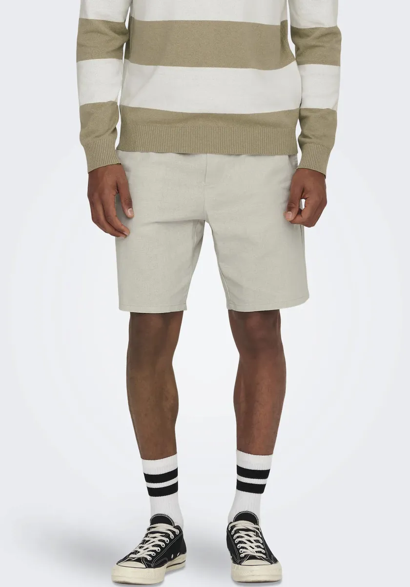 

ONLY & SONS Шорты "ONSLINUS 0007 COT LIN SHORTS NOOS", цвет Silver Lining