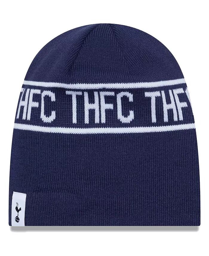 

Мужская темно-синяя вязаная шапка с надписью Tottenham Hotspur и черепом New Era