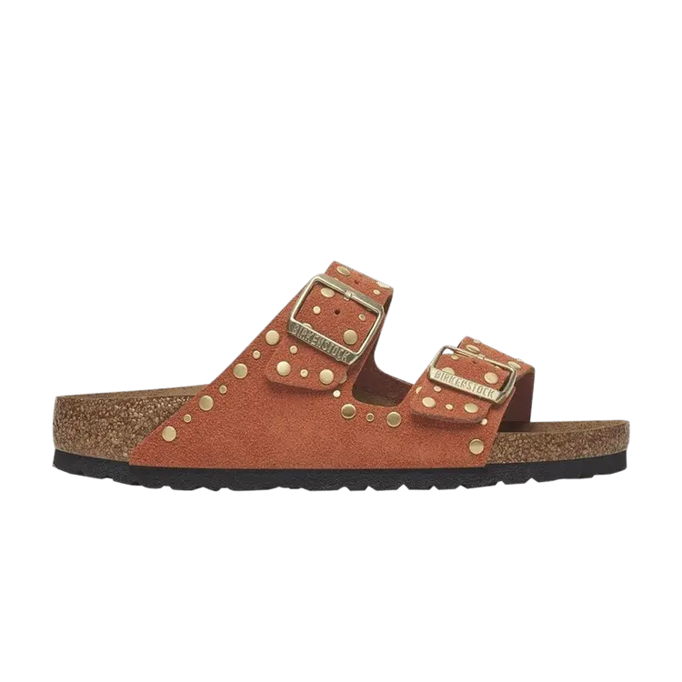 Сандалии Birkenstock Wmns Arizona Rivet Suede Narrow 'Dark Rust', коричневый