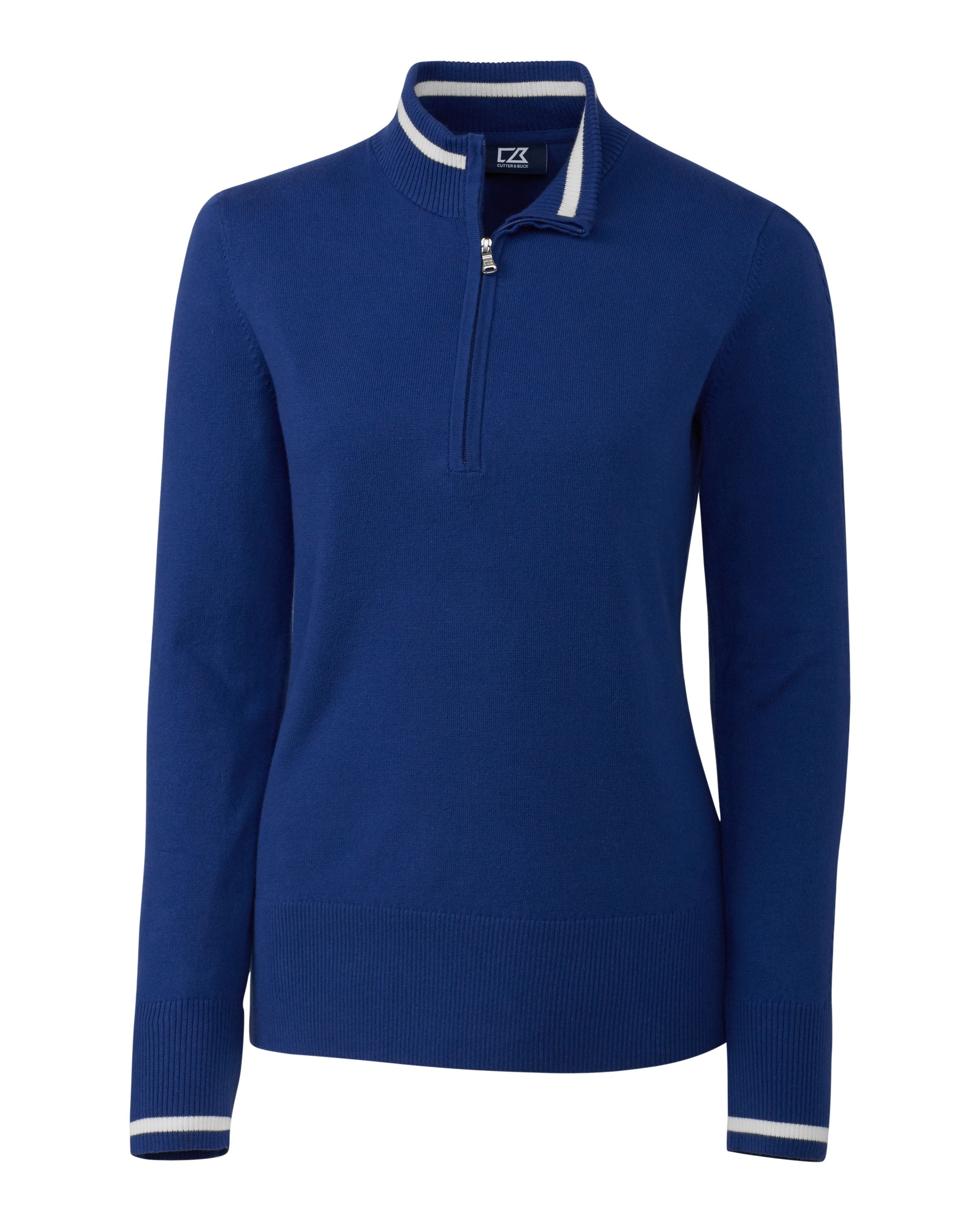 

Cutter & Buck Женский свитер Lakemont Tipped Half Zip, цвет tour blue