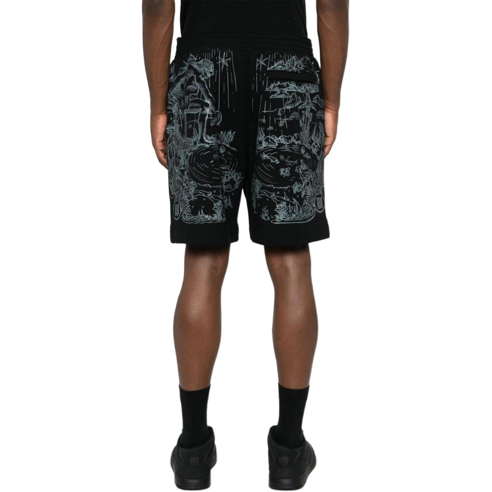 Скетч-принт Хлопковые Тренировочные Шорты Givenchy, Черный — фото 4