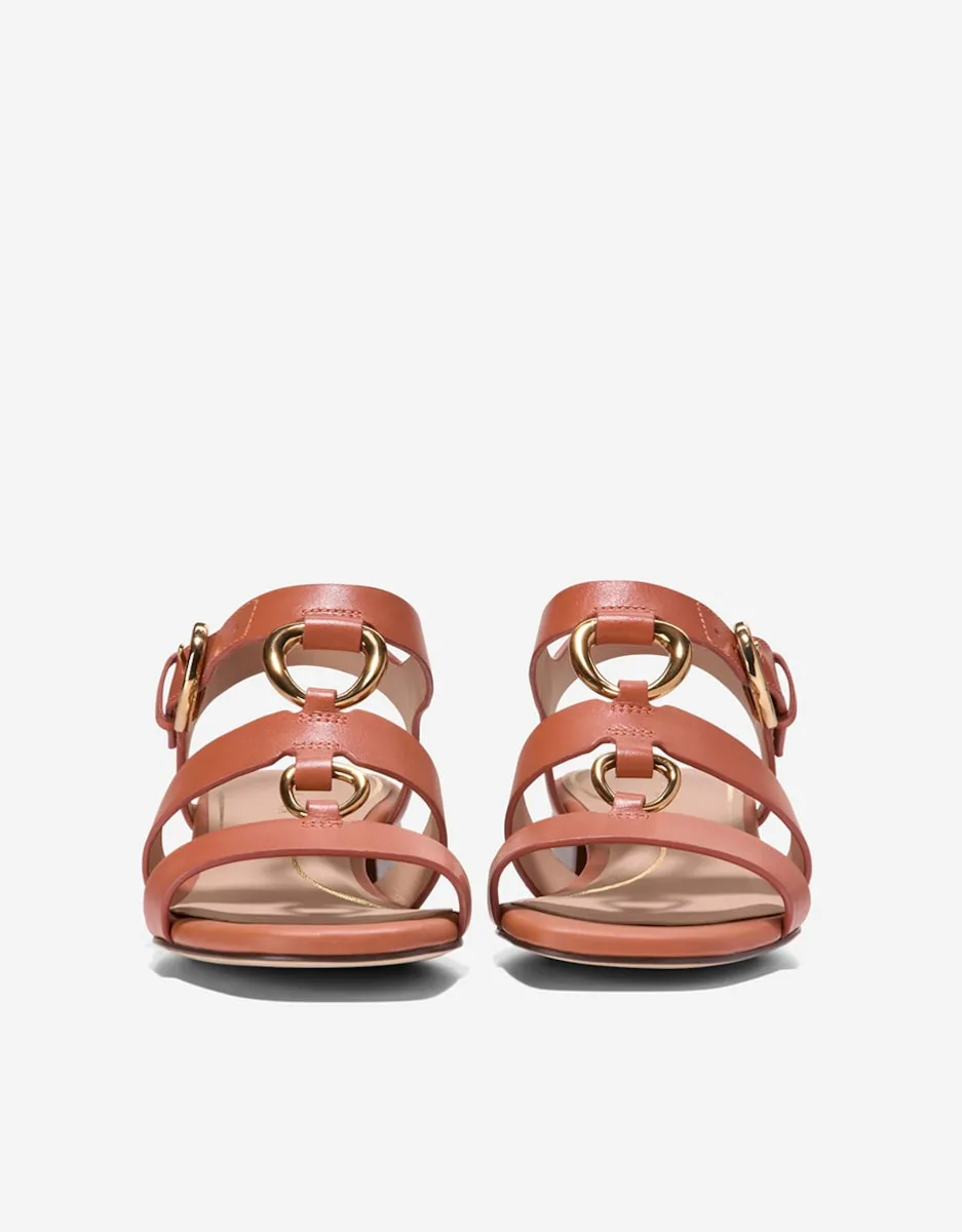 Женские сандалии на каблуке из натуральной кожи Cole Haan, коричневый — фото 3