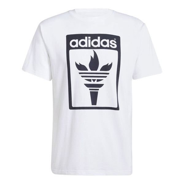 

Футболка трилистник факел футболка азиатские размеры Adidas, белый