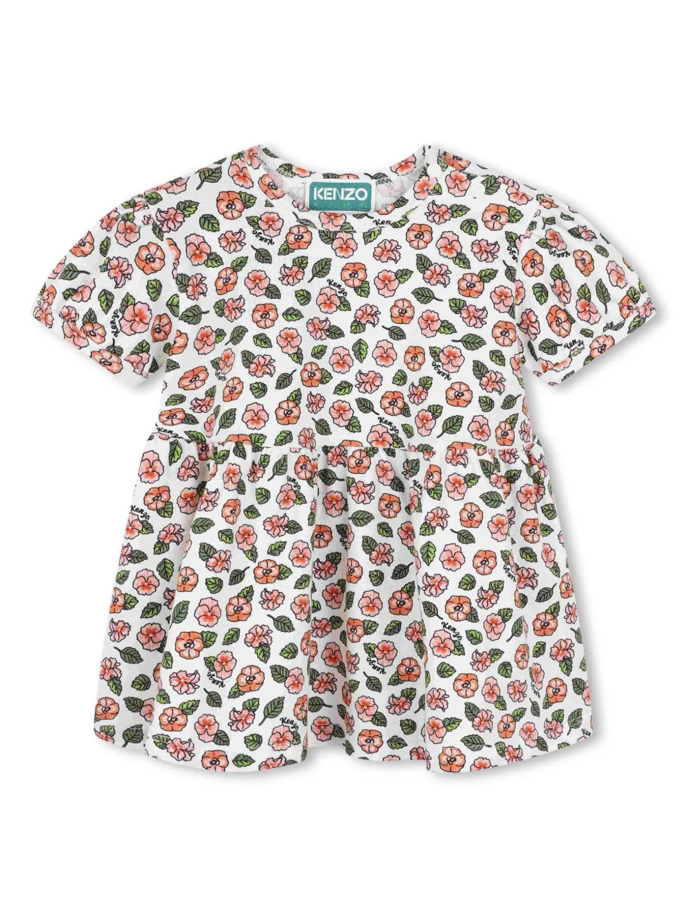 

Расклешенное платье Kenzo Kids, белый