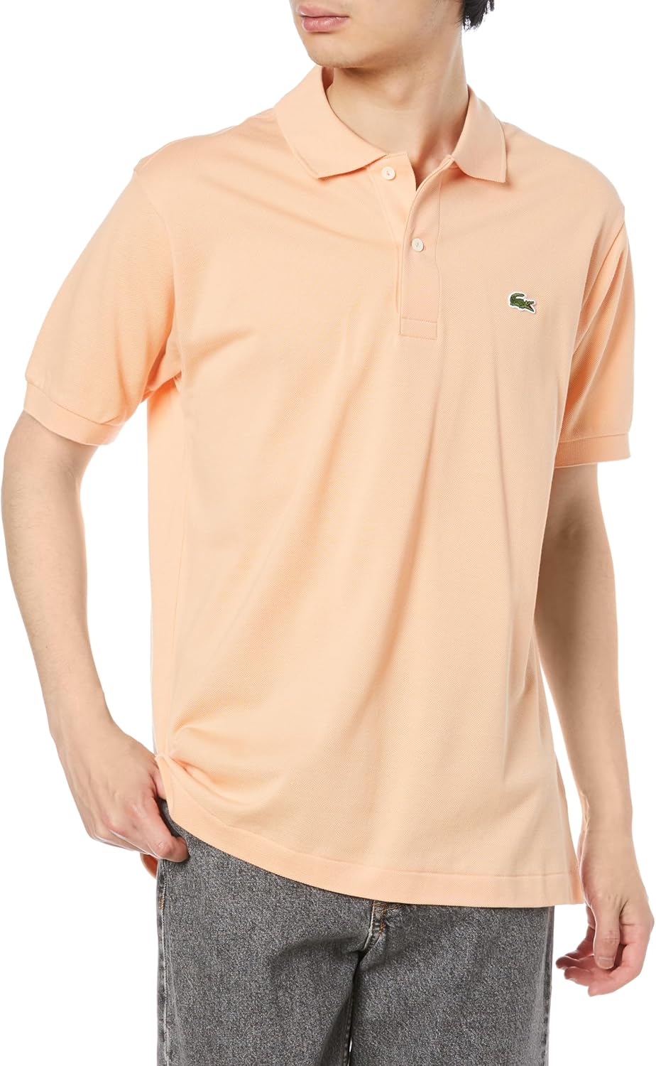 Поло Lacoste L.12.12 мужское, классическое, с коротким рукавом, оранжевый