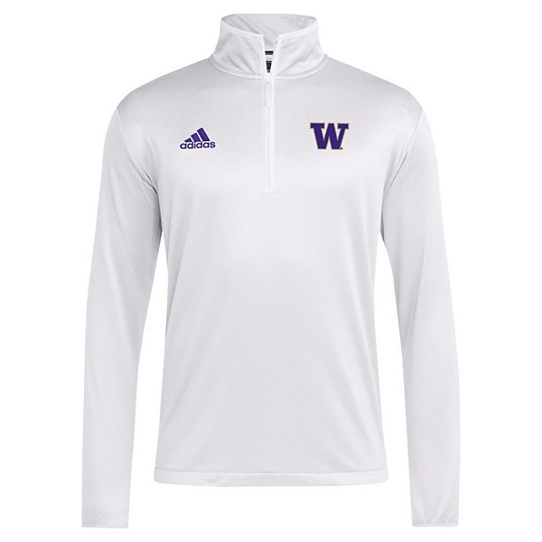 Мужская белая куртка washington huskies 2024 coaches sideline quarter-zip Adidas — фото 3