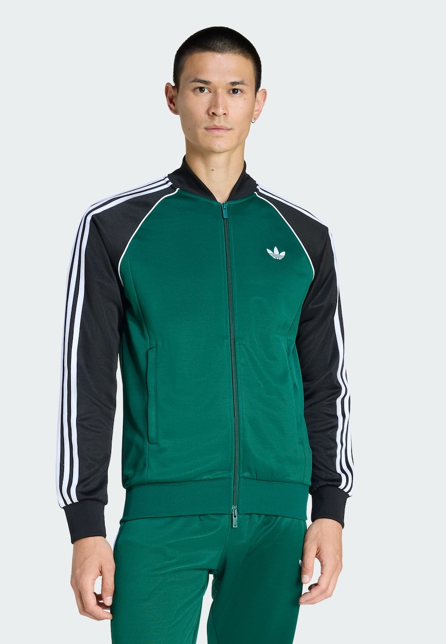 Толстовка с капюшоном на молнии ADIDAS ORIGINALS SST, зеленый — фото 2