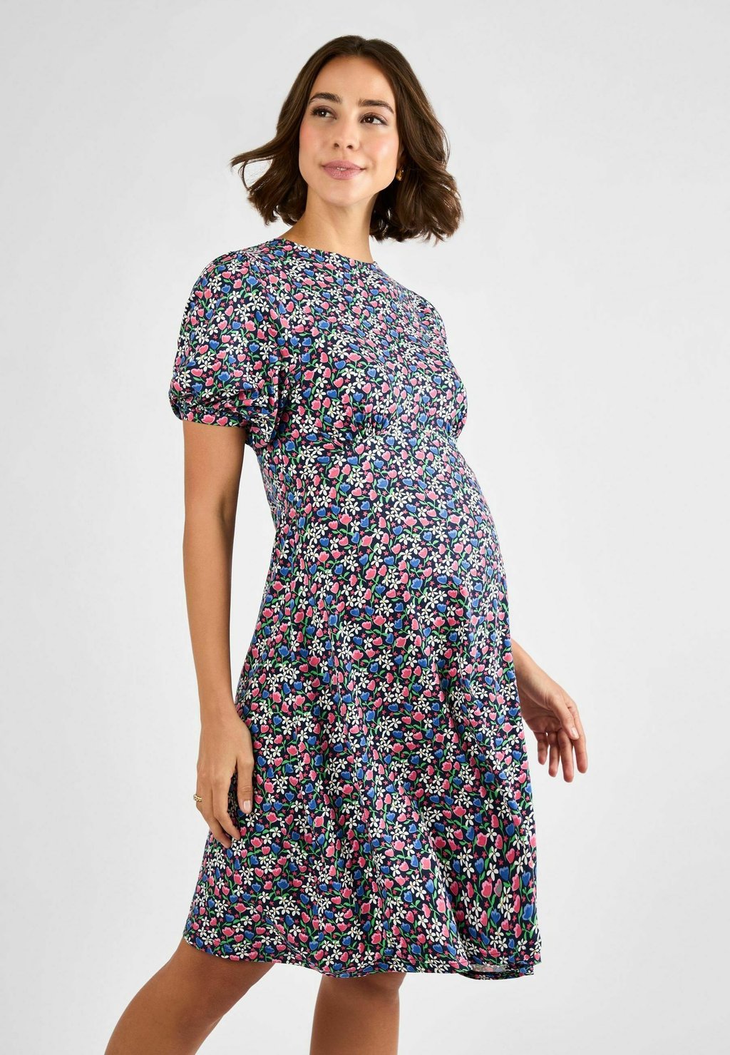 

Платье из джерси FLORAL PUFF SLEEVE TEA JoJo Maman Bébé, темно-синий