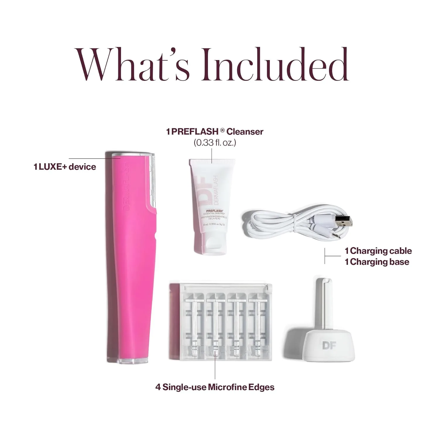 Инструмент для звуковой дермапланинга DERMAFLASH LUXE+ для удаления пушковых волос на лице, омоложения и отшелушивания., Pop Pink — фото 2