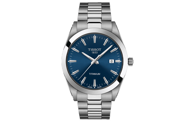 

TISSOT Часы Windy Collection Men's Watch Watch Quartz Movement 40mm Blue Dial Titanium Watch Case Titanium Strap, Blue Dial