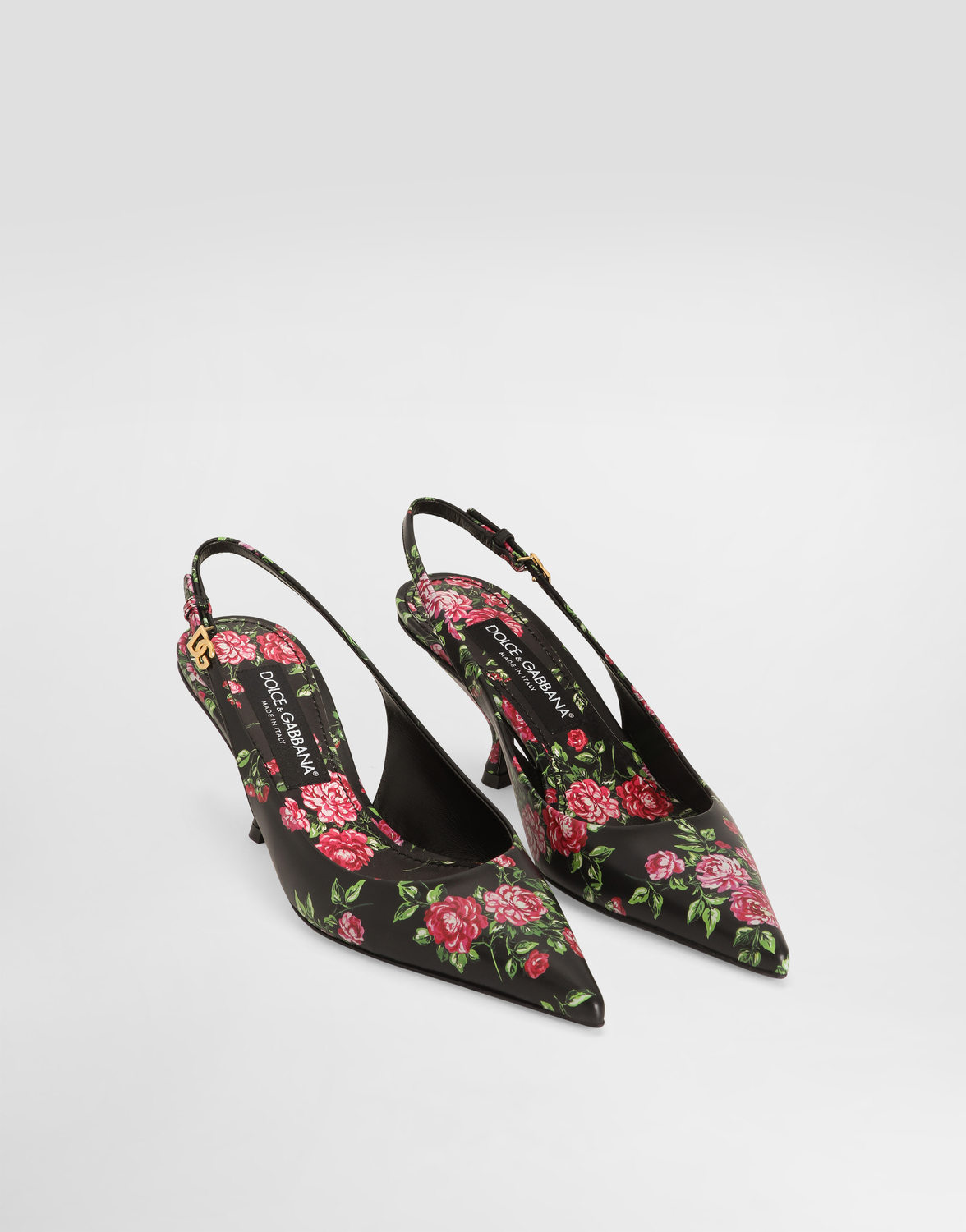 Туфли-слингбэки lollo из телячьей кожи с принтом роз Dolce & Gabbana, мультиколор — фото 2