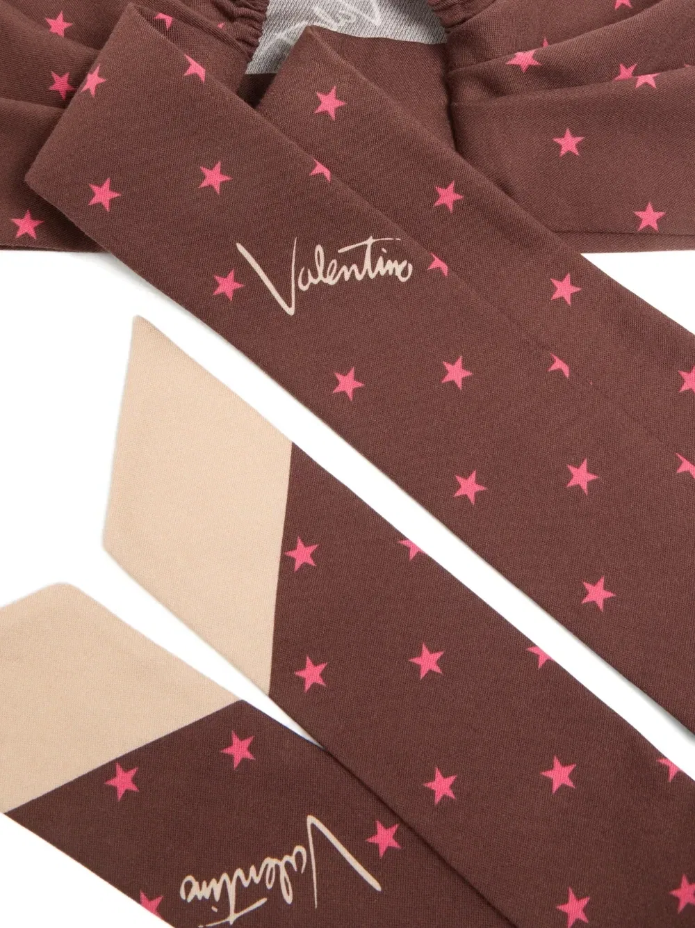 Звездная повязка из шелка и хлопка Stelline e Firma VALENTINO GARAVANI, коричневый — фото 3
