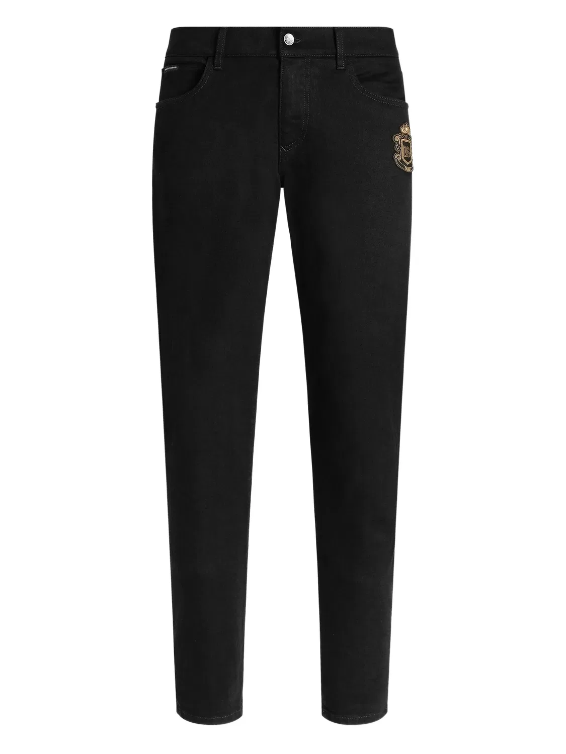 Джинсы с аппликацией Dolce & Gabbana, черный