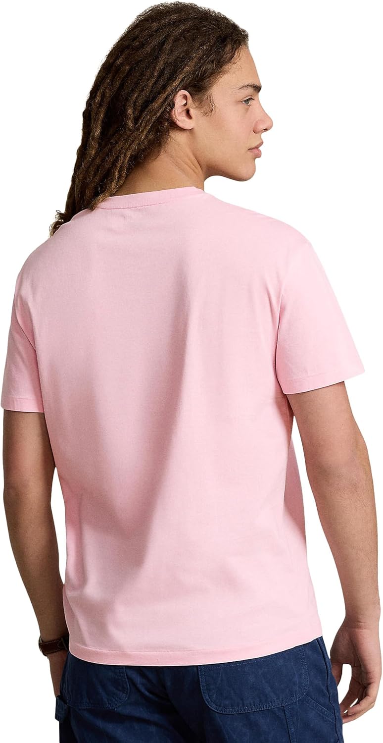Мужская футболка POLO RALPH LAUREN классического кроя с V-образным вырезом, Pink — фото 2