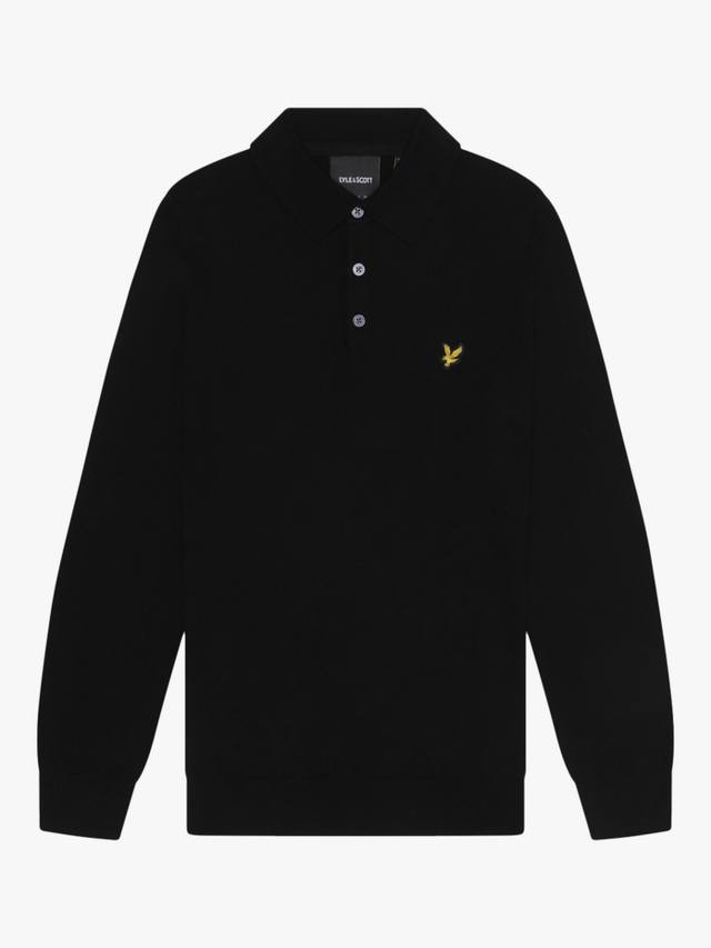 

Вязаная поло с длинным рукавом из хлопка и мериносовой шерсти Lyle & Scott
