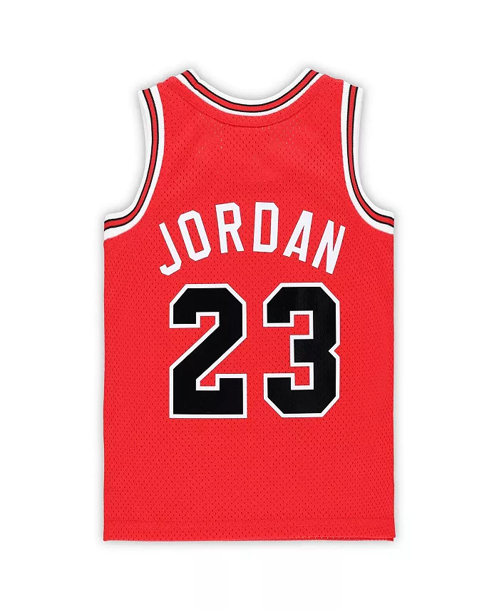 Детская баскетбольная майка Chicago Bulls Hardwood Classics 1984/85 в стиле Майкла Джордана, модель Authentic Swingman, красная Mitchell & Ness — фото 2