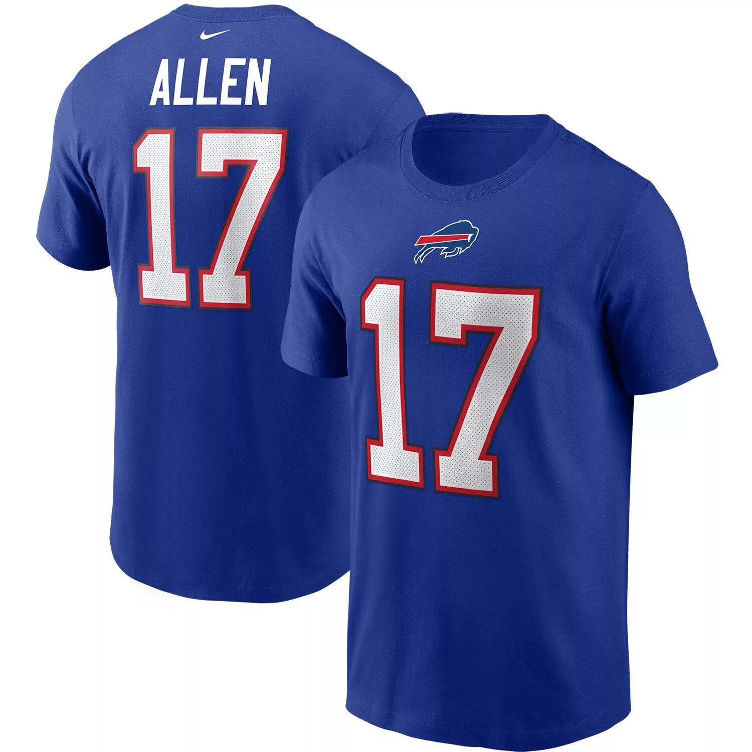 

Мужская футболка с именем и номером Josh Allen Royal Buffalo Bills Nike