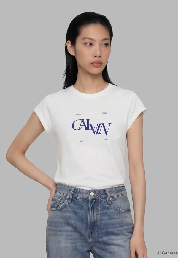 

Сезонная футболка с графическим принтом в облегающем стиле Calvin Klein Jeans, Bright White, Белый, Сезонная футболка с графическим принтом в облегающем стиле Calvin Klein Jeans, Bright White