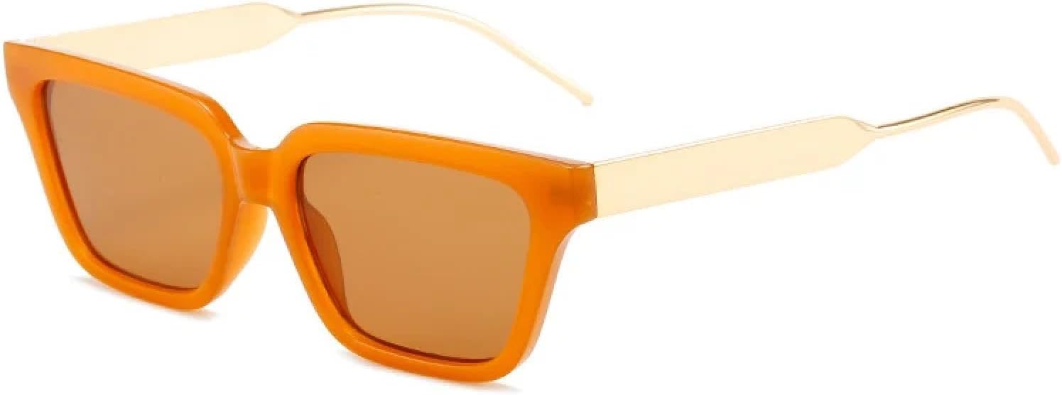 

Классические модные маленькие солнцезащитные очки для женщин и мужчин, винтажные металлические очки для активного отдыха, путешествий, рыбалки, защиты от УФ-излучения UV400 TKKTLLT, Orange Brown