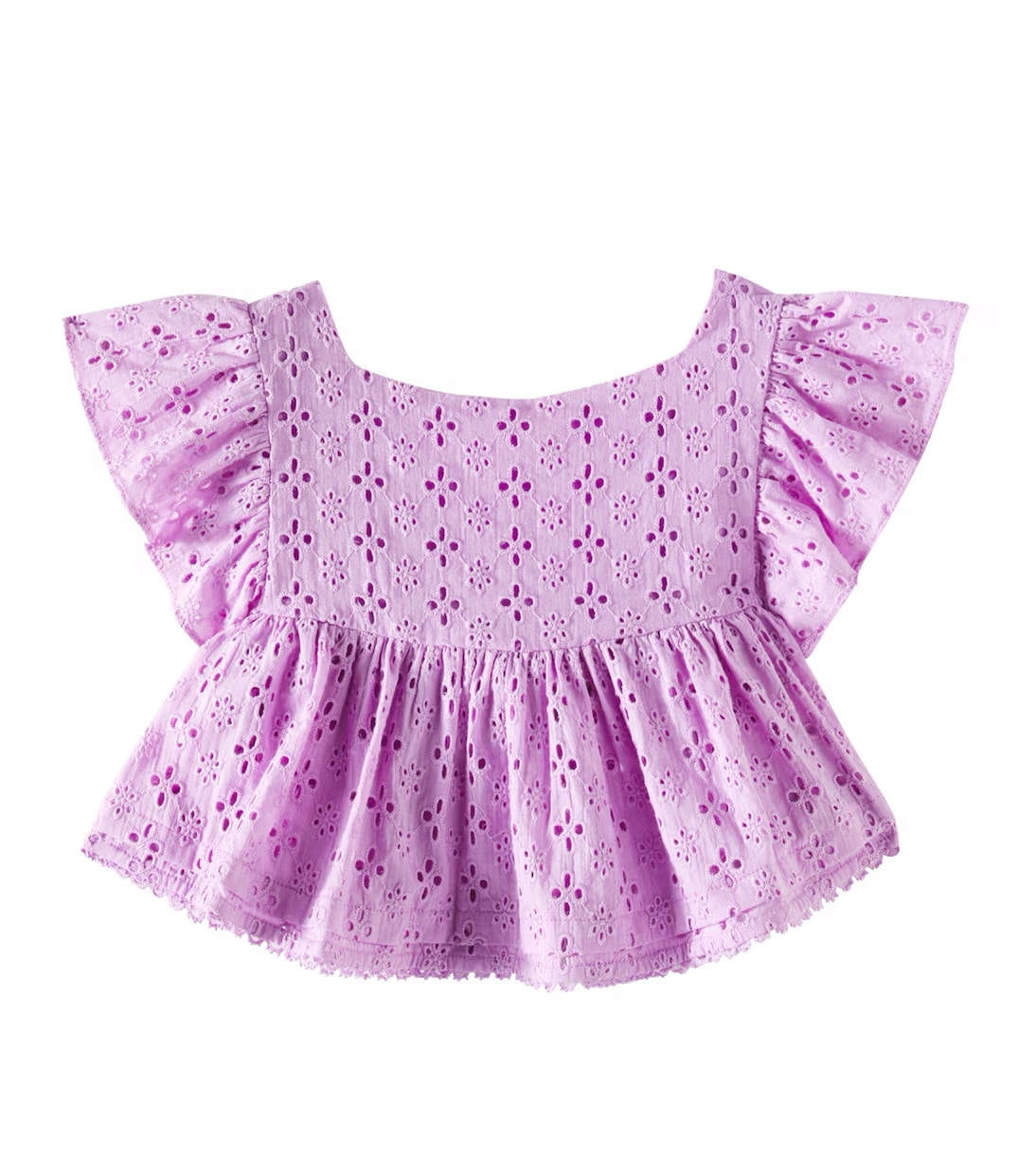 

Топ из хлопка с вышивкой "бродери" Cycas Poupette St Barth Kids, Lilac 25 Plain