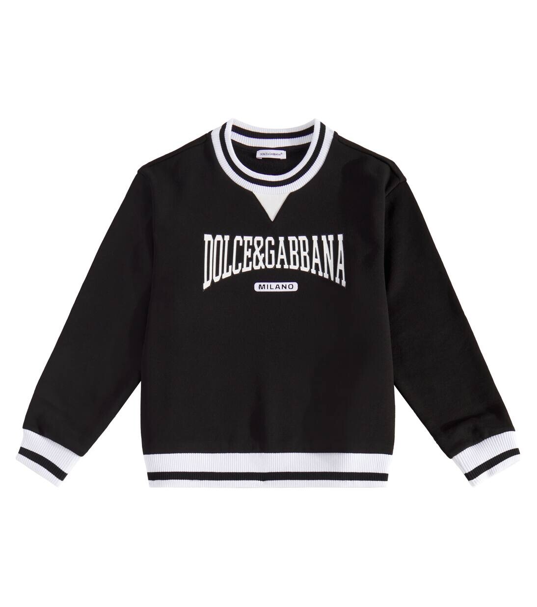 

Свитшот из хлопкового джерси с логотипом Dolce&Gabbana Kids, черный