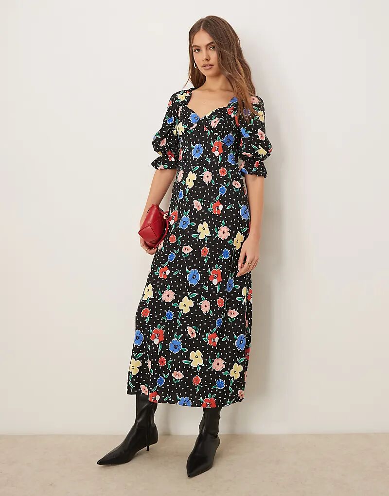 

Платье миди чай с цветочным принтом Miss Selfridge