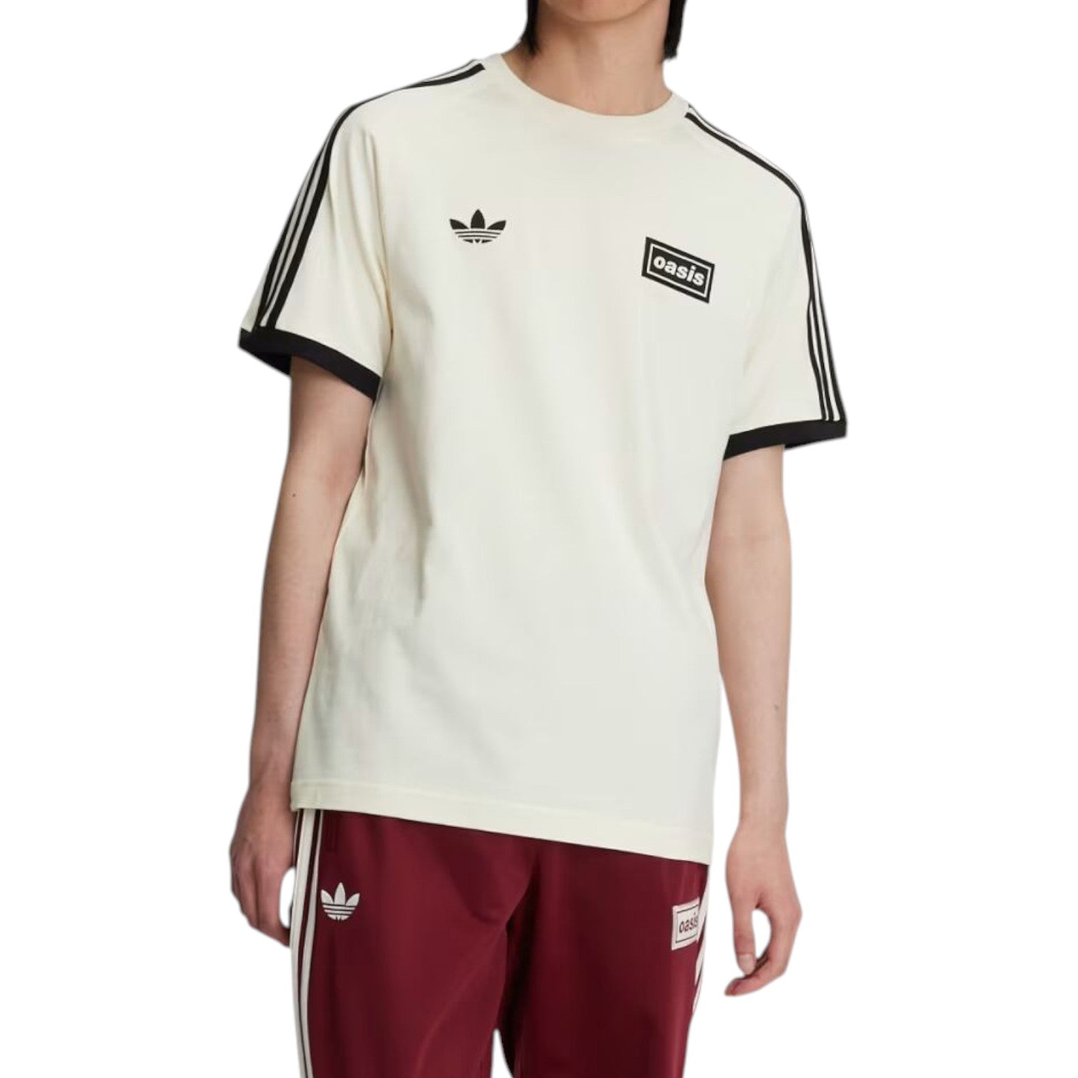 Футболка Adidas x Oasis Tour с тремя полосками, цвет «кремово-белый» — фото 3