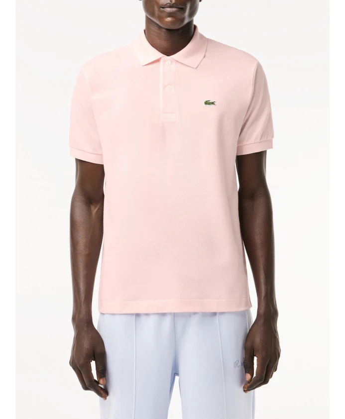 Розовая рубашка-поло из классического хлопка Lacoste, розовый — фото 2