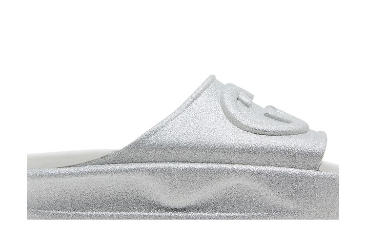 Шлепанцы Gucci Wmns Slide Sandal 'Interlocking G - Silver', серебряный — фото 2