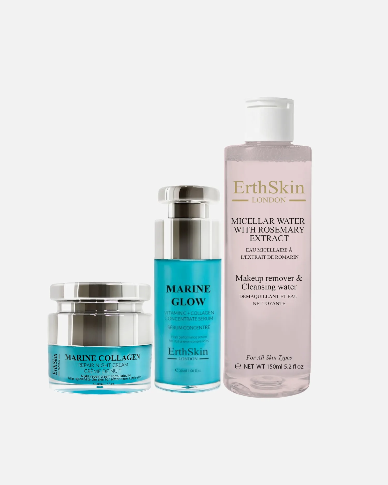 Набор для ухода за лицом Rosemary Glow Marine Trio Erthskin London, 1 шт