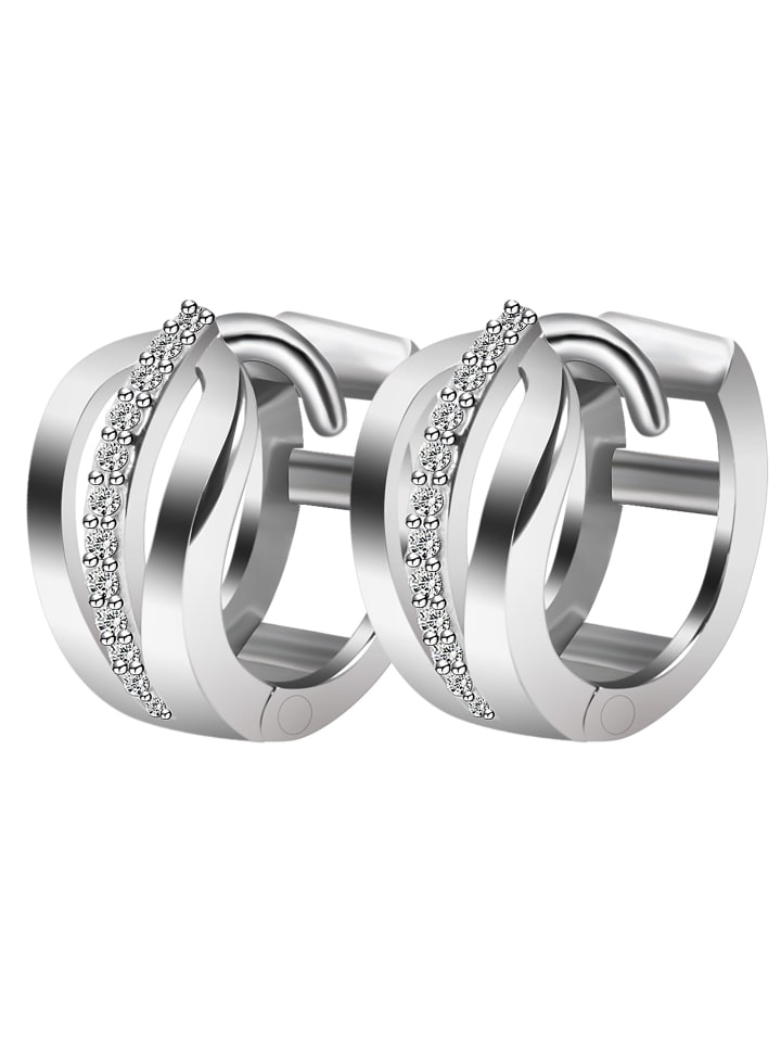 

Adeliás Женские серьги - серьги-кольца на шарнирах из серебра 925 пробы с кубическим цирконием в серебре