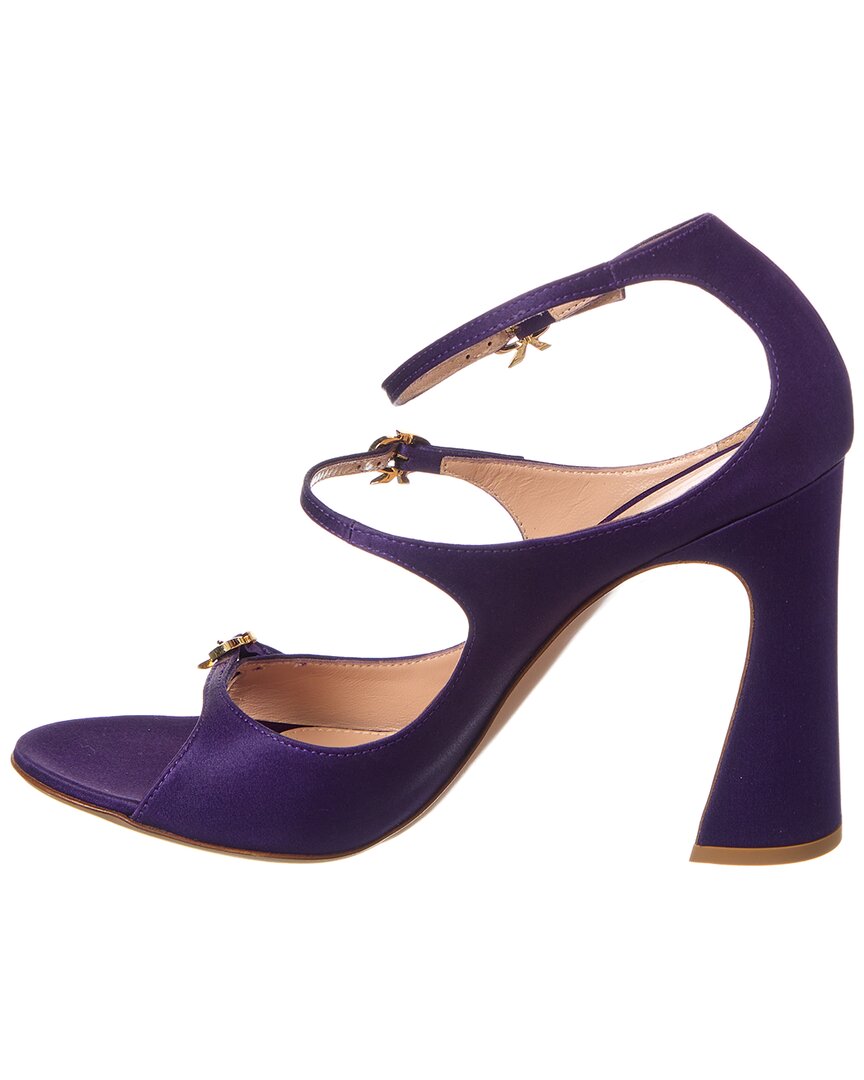 Gianvito Rossi Misty Satin & Leather Sandal, фиолетовый — фото 2