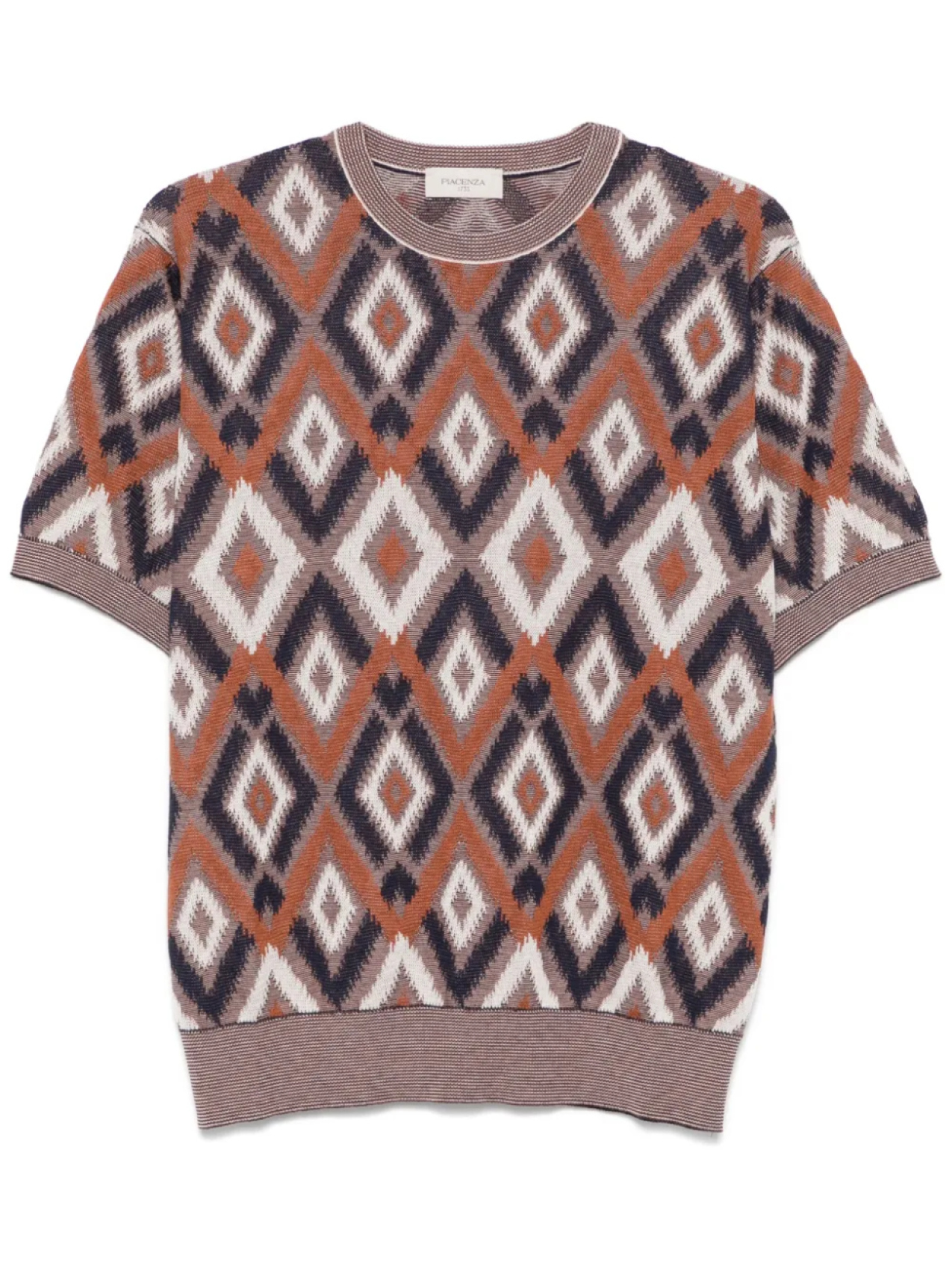 

Piacenza Cashmere жаккардовая футболка с узором, коричневый