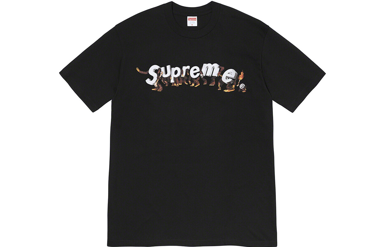 Футболка Apes синяя Supreme, оранжевый/красный — фото 2