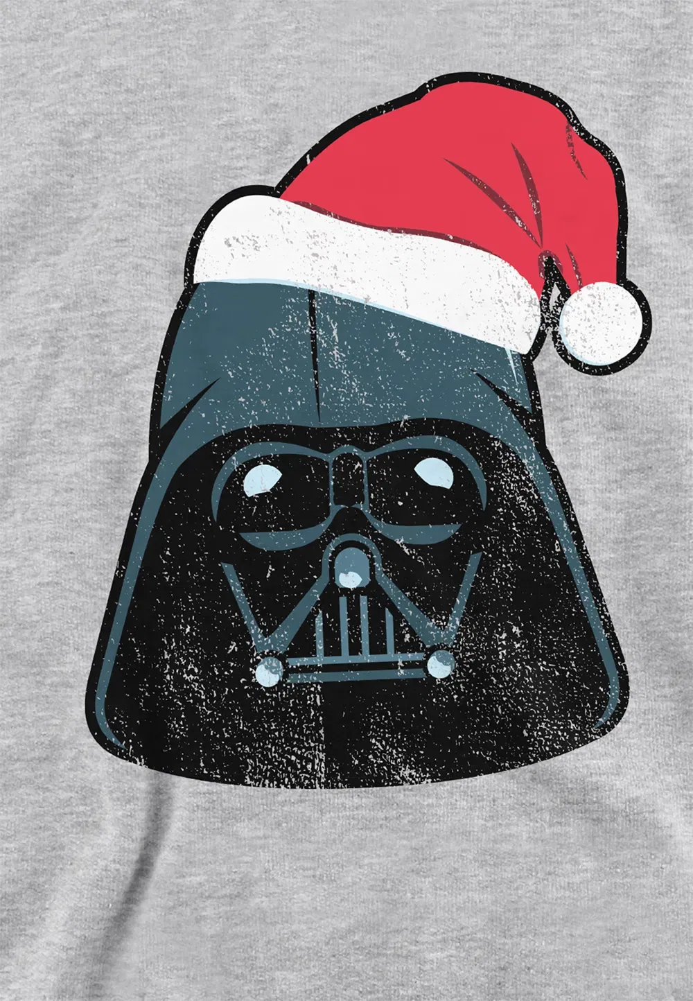 Детская худи с принтом Darth Vader Santa, Disney, серый — фото 2
