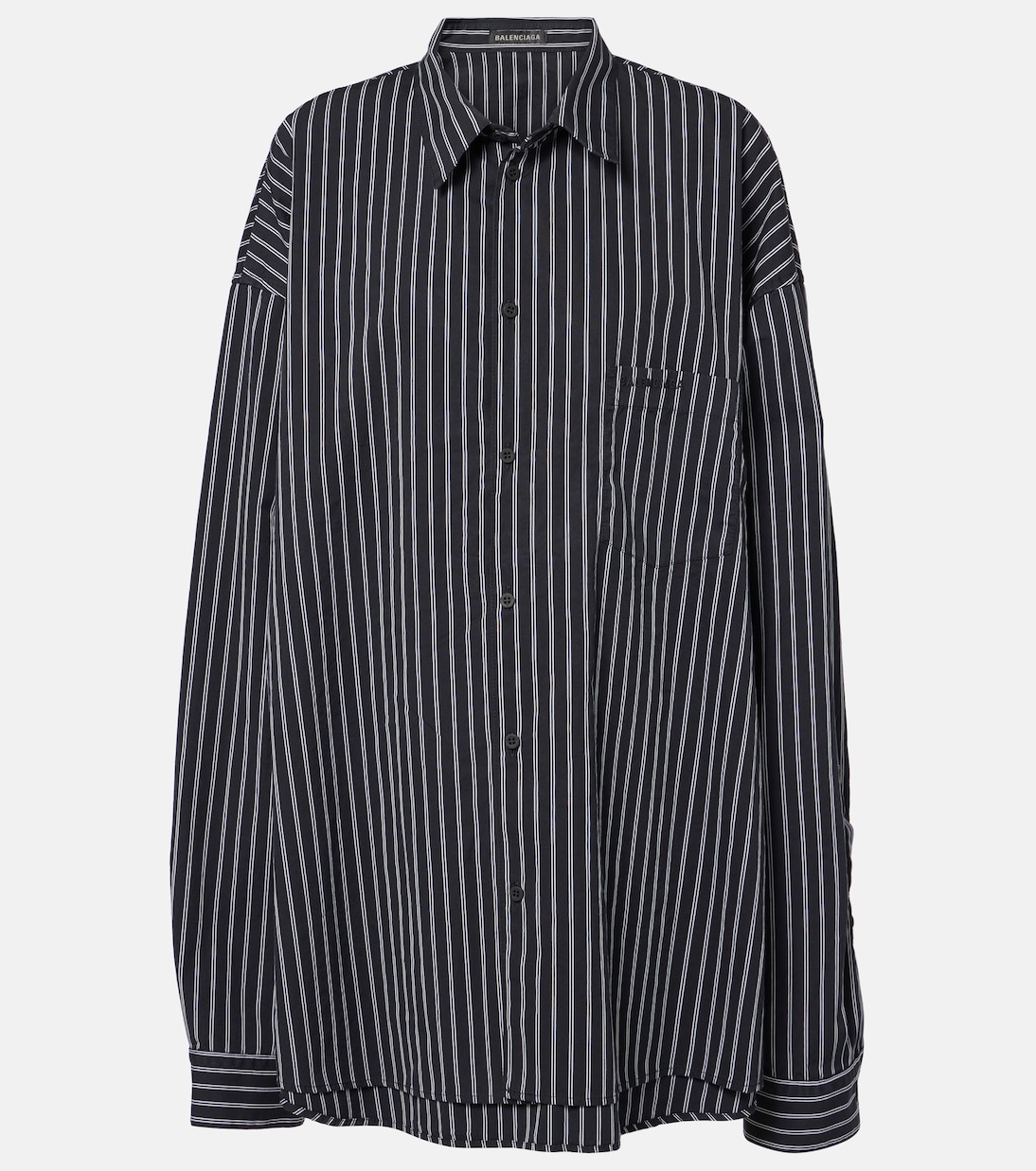

Полосатая хлопковая рубашка Flatground Balenciaga, Black / White